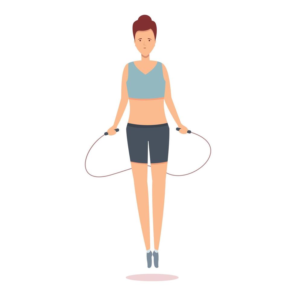 vector de dibujos animados de icono de chica de salto. ejercicio deportivo
