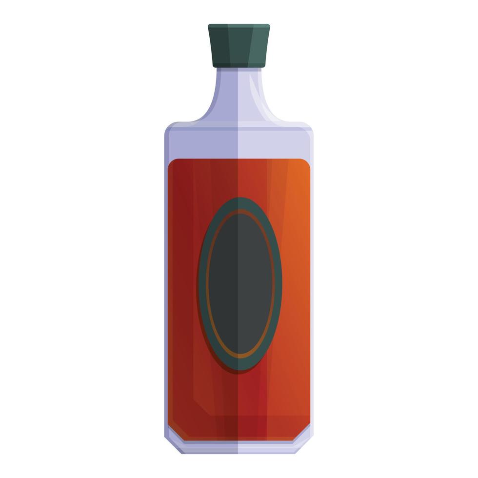Bourbon element bottle icon, cartoon style vector