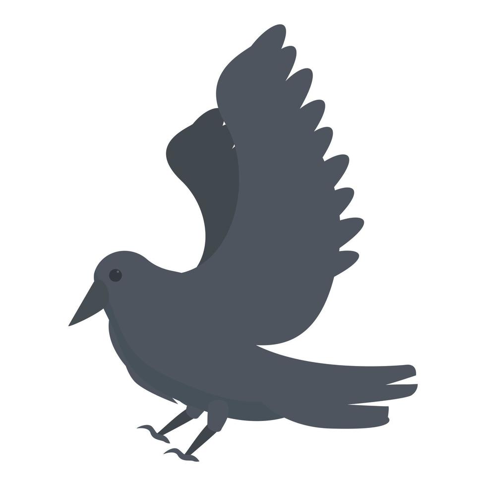 Rabe crow icon cartoon vector. Feather art vector