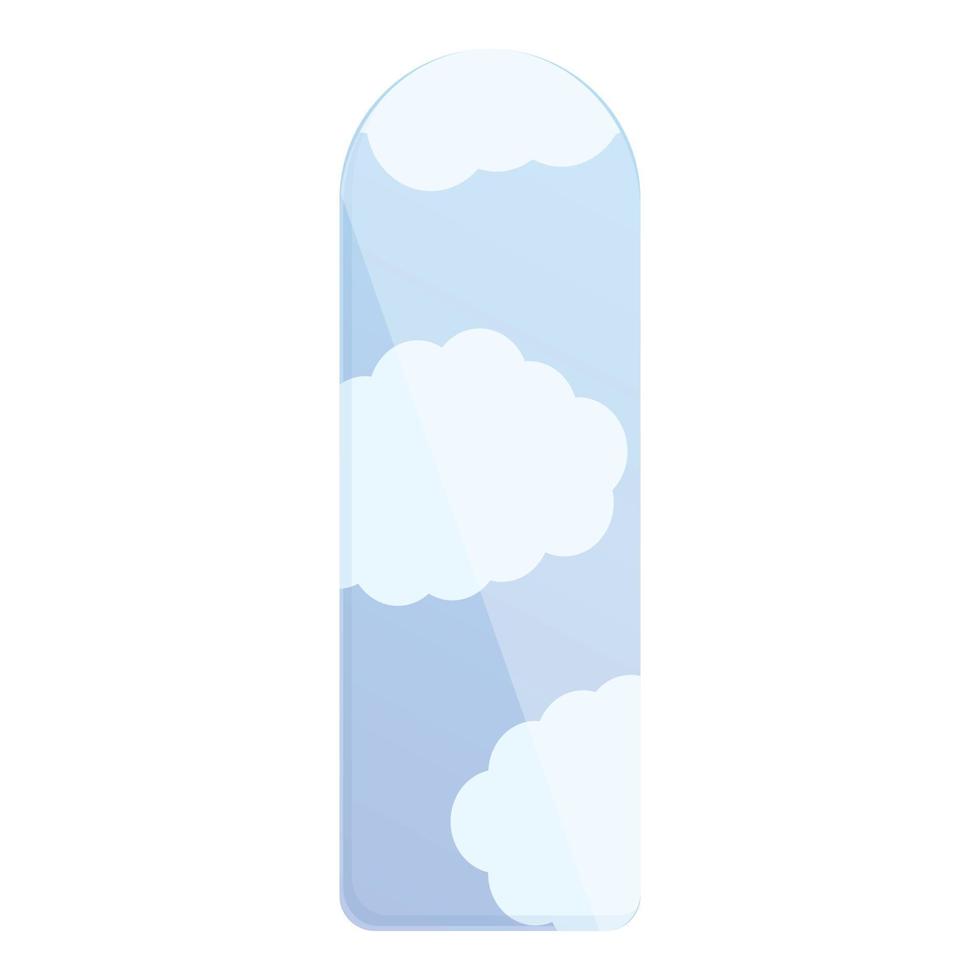 Bookmark with clouds icon, cartoon style vector