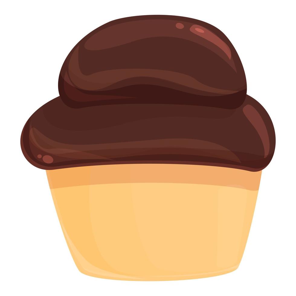vector de dibujos animados de icono de bizcocho de cacao con leche. caramelos de chocolate