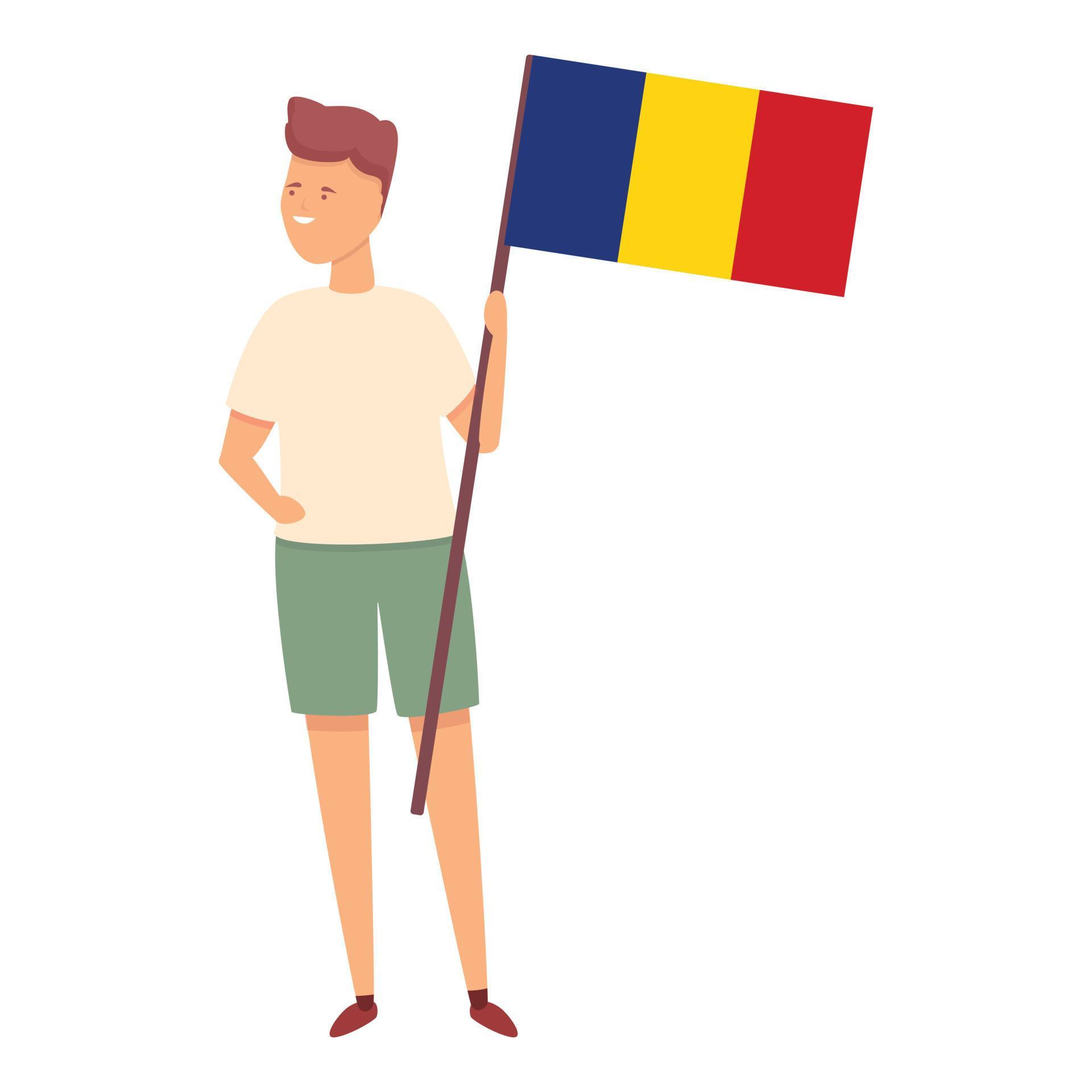 Boy with Romania flag icon cartoon vector. World kid 14342772 Vector