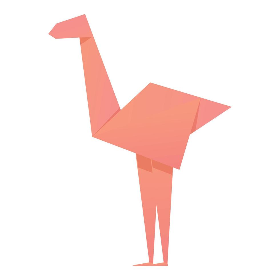 vector de dibujos animados de icono de avestruz de origami. pájaro de papel