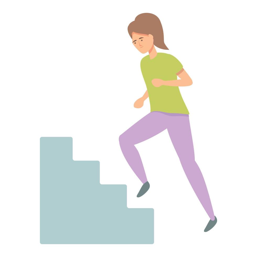 Girl stairs run icon cartoon vector. Street training 14342780 Vector