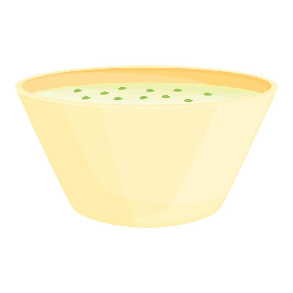 Cream soup dish icon cartoon vector. Hot bowl vector