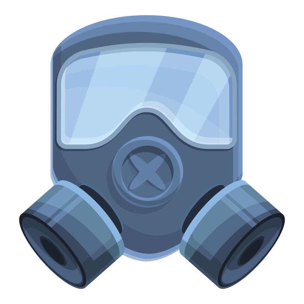 Army gas mask icon, cartoon style vector