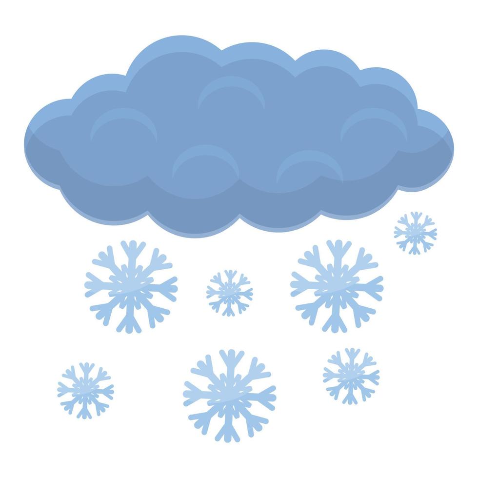 icono de nube de invierno de nieve, estilo de dibujos animados vector