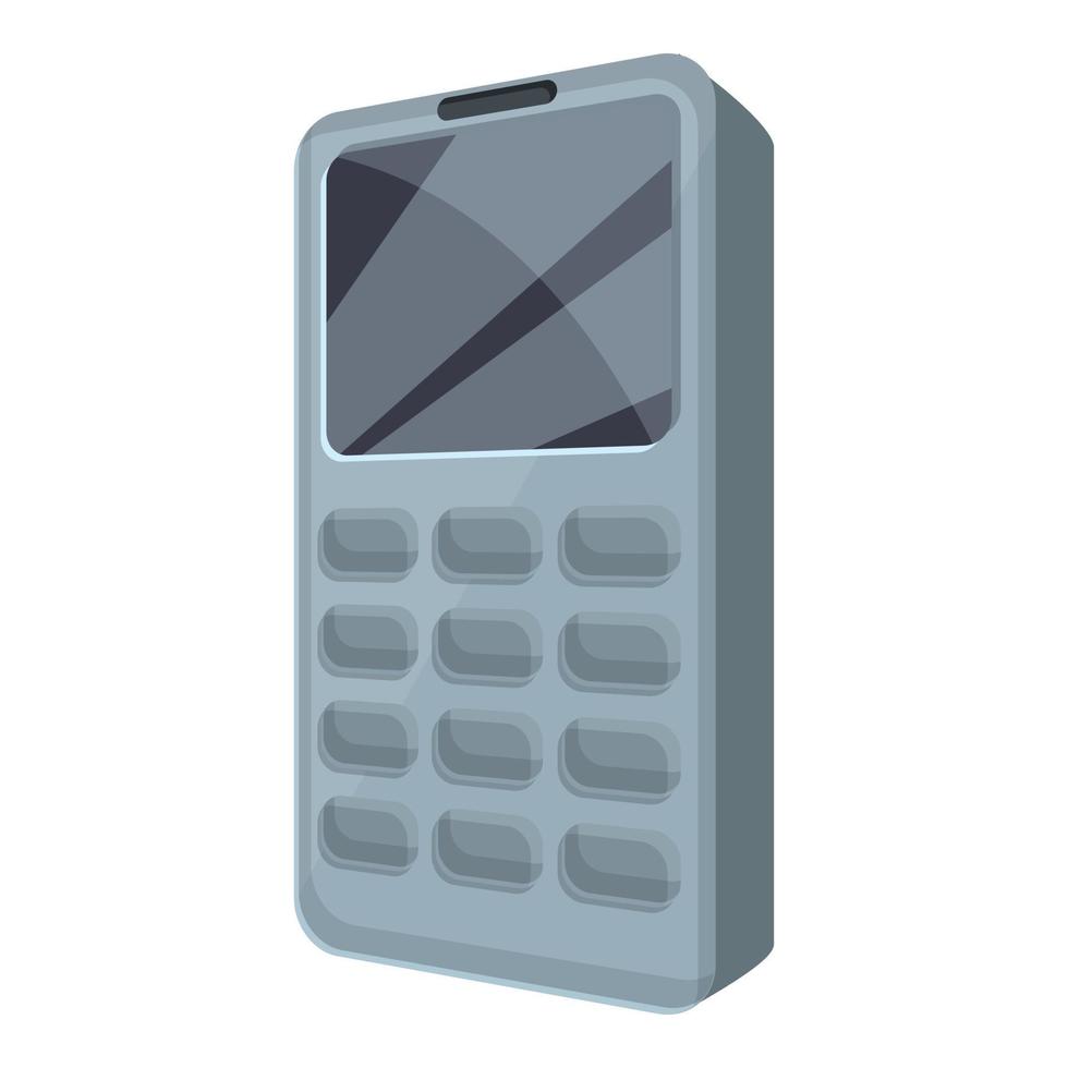 icono de teléfono móvil antiguo, estilo de dibujos animados vector