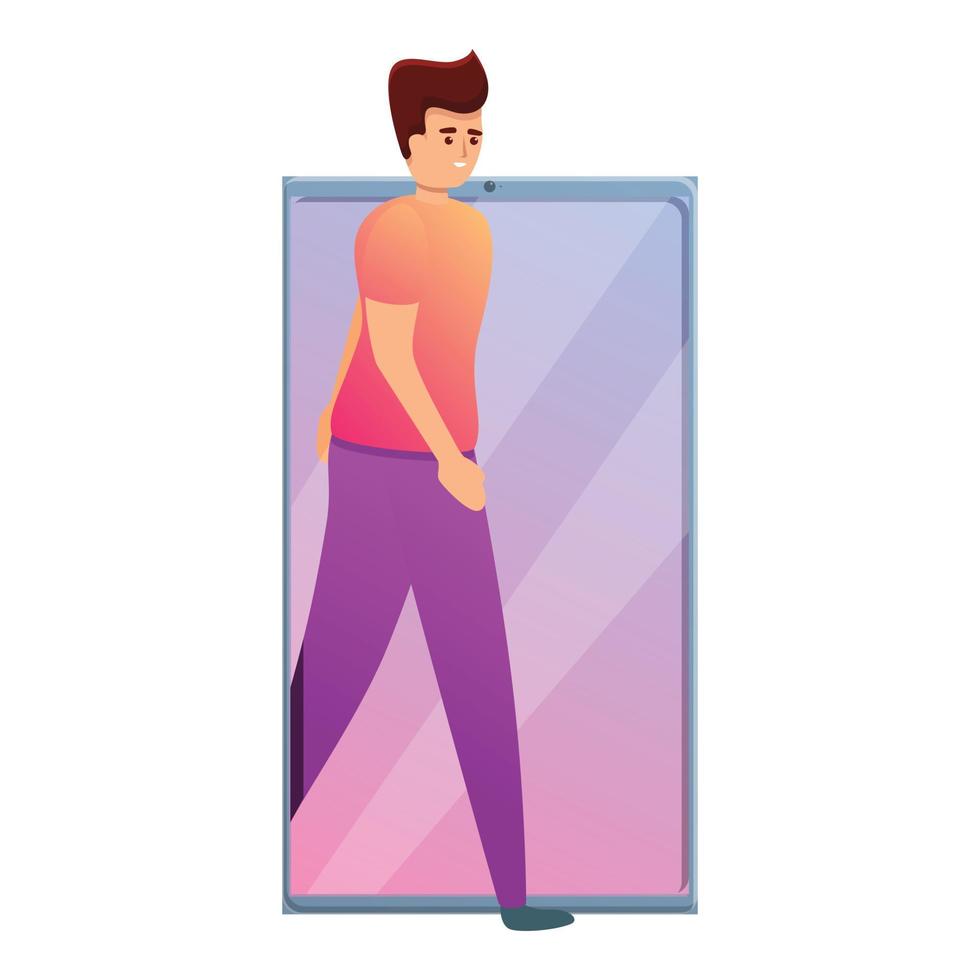 Digital detoxing lifestyle icon, cartoon style vector