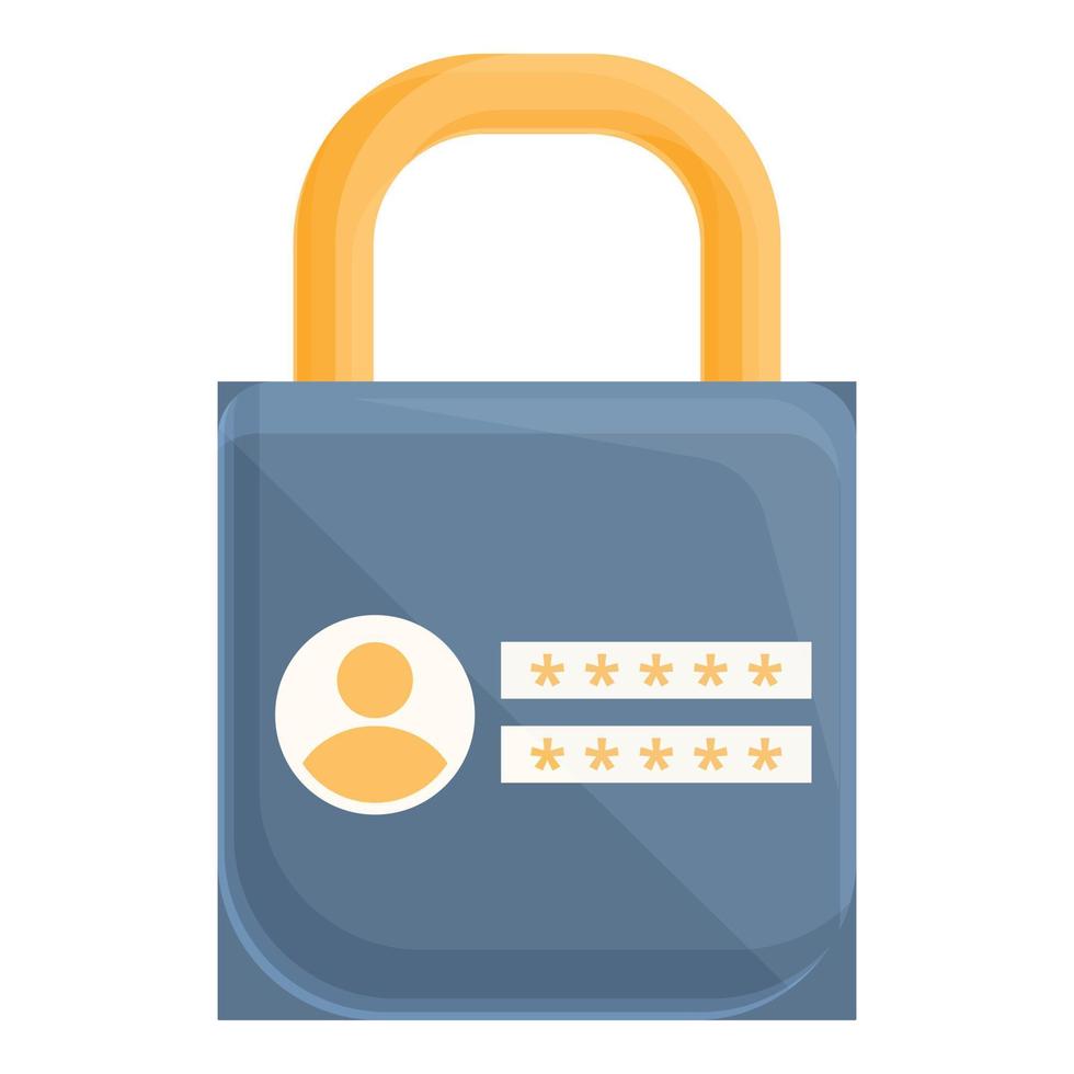 Firewall password protection icon, cartoon style vector
