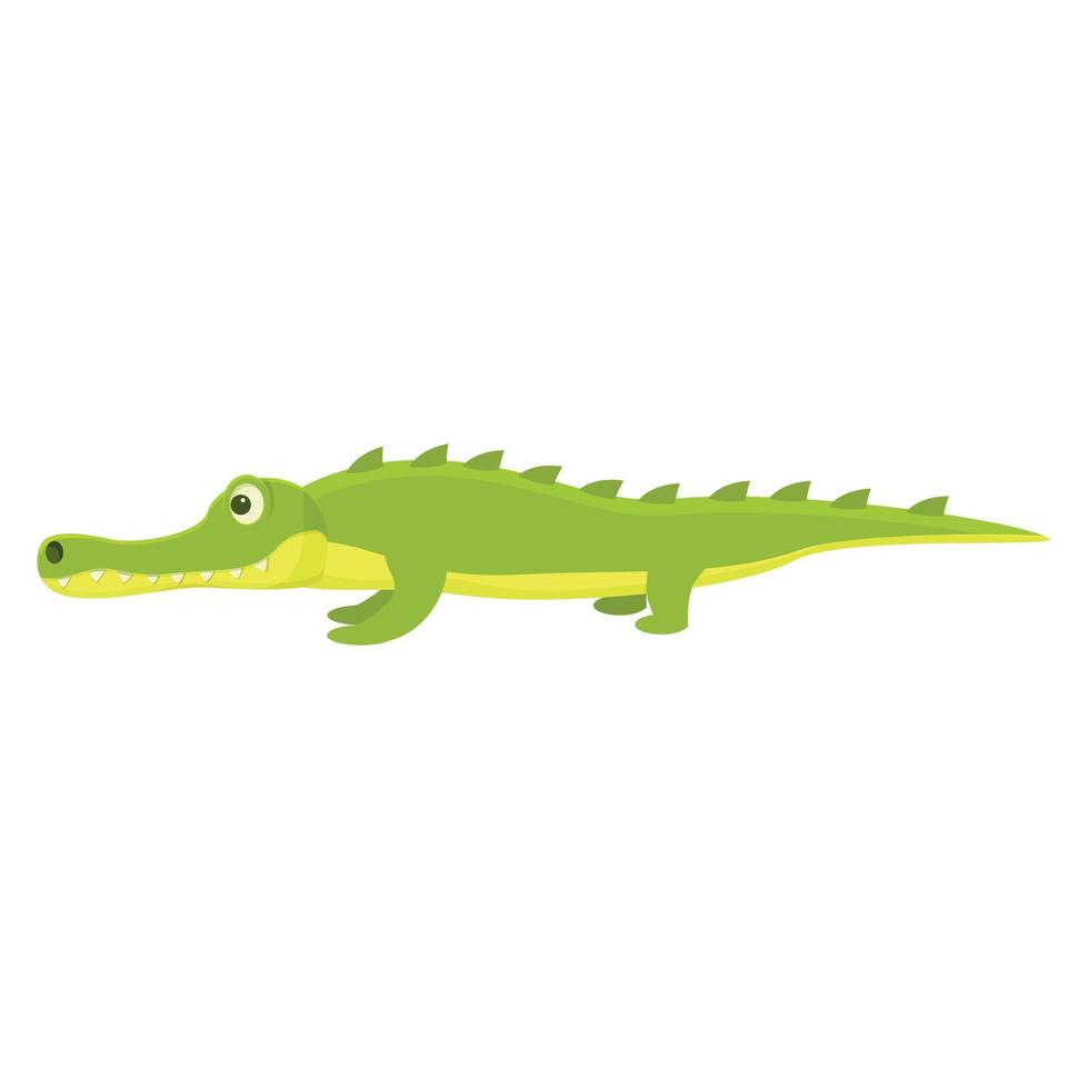 Zoo crocodile icon, cartoon style vector