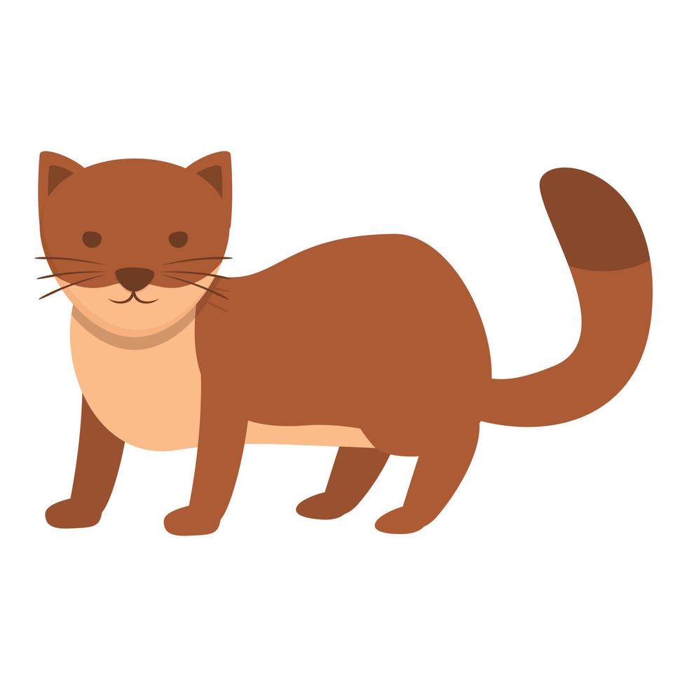 Fur weasel icon cartoon vector. Cute animal vector