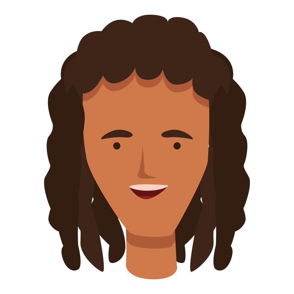 vector de dibujos animados de icono de cabello africano. hombre rasta