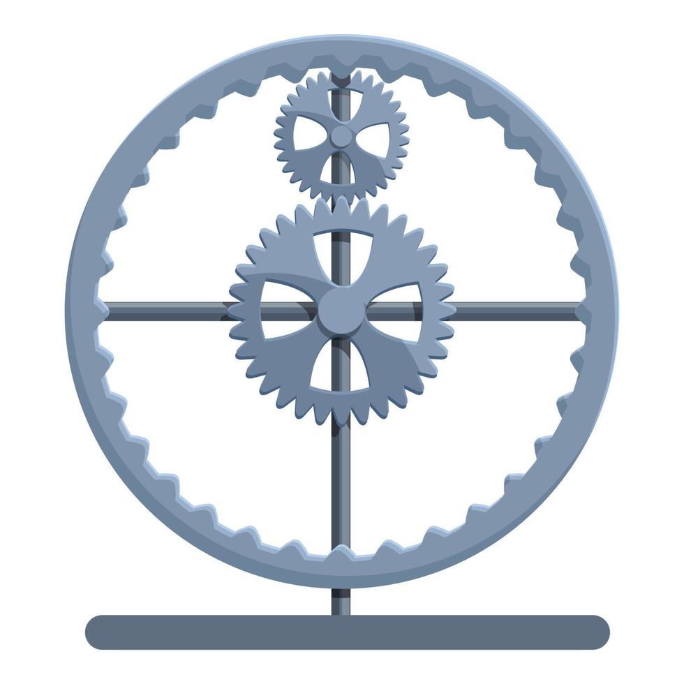 icono de rueda dentada de movimiento perpetuo, estilo de dibujos animados vector