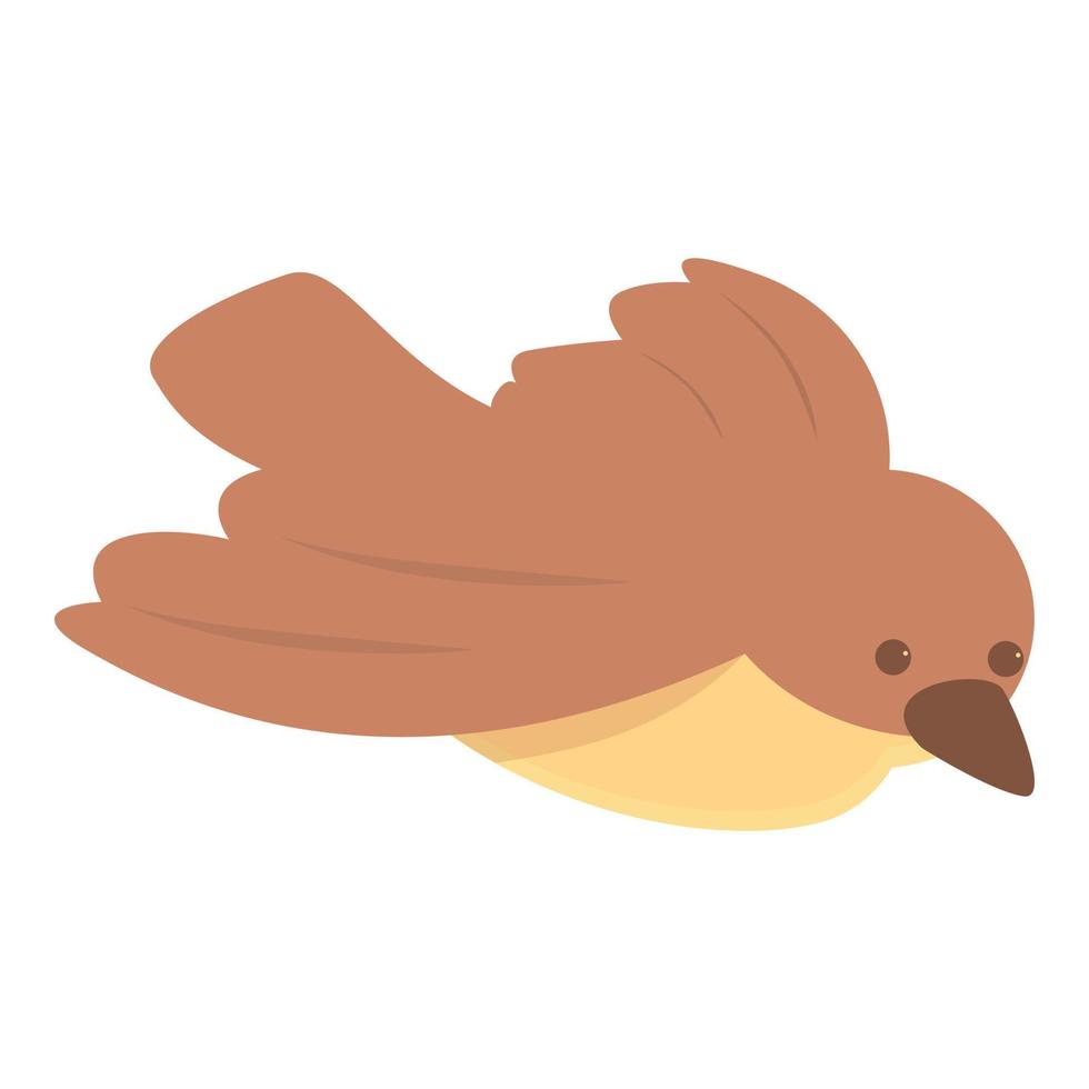 vector de dibujos animados de icono de mosca de pájaro rápido. pájaro del árbol