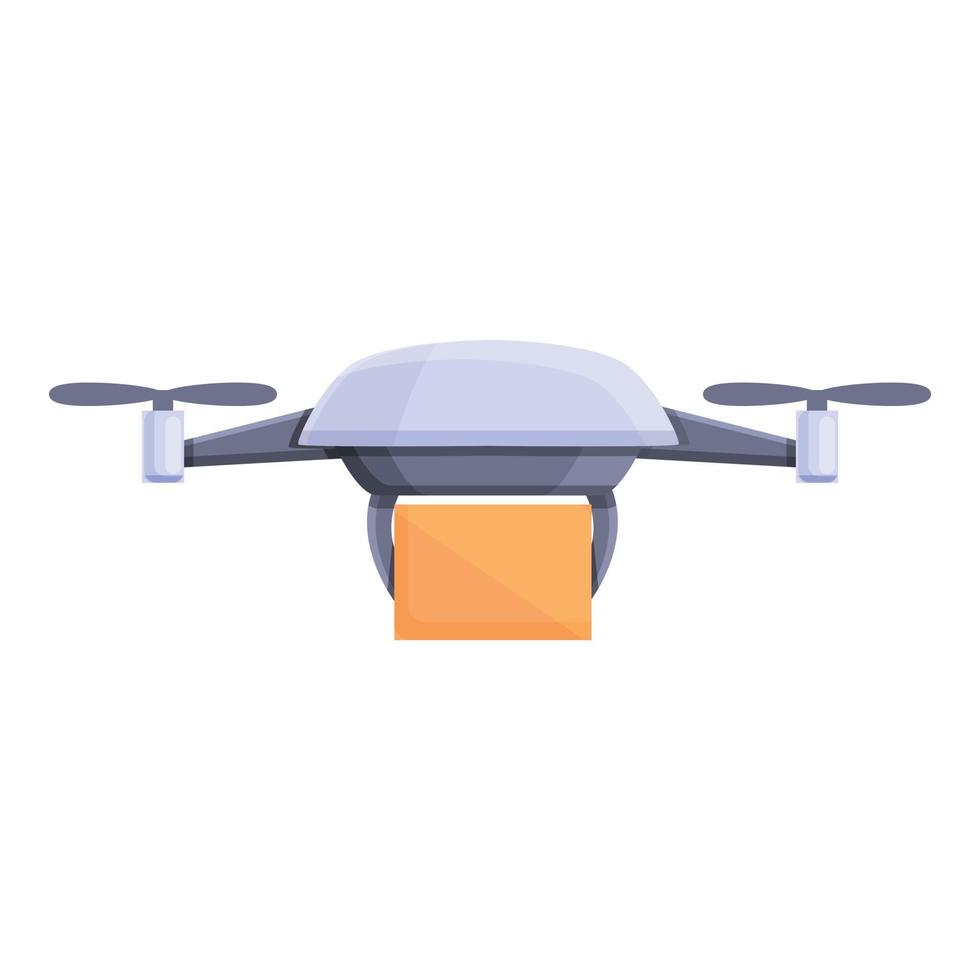 Drone parcel delivery icon, cartoon style vector