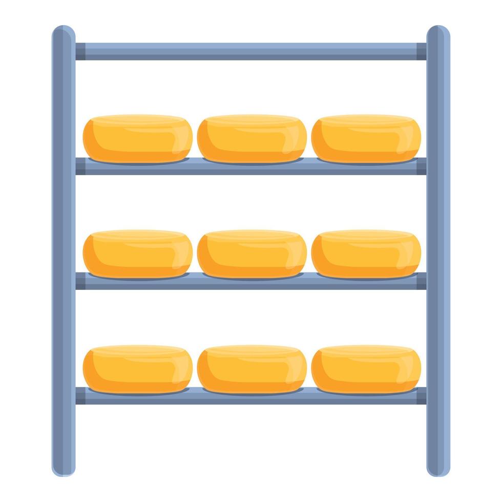 Ripening cheese icon, cartoon style vector