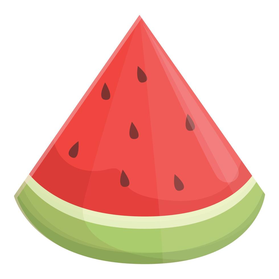pedazo de vector de dibujos animados de icono de sandía. fruta fresca