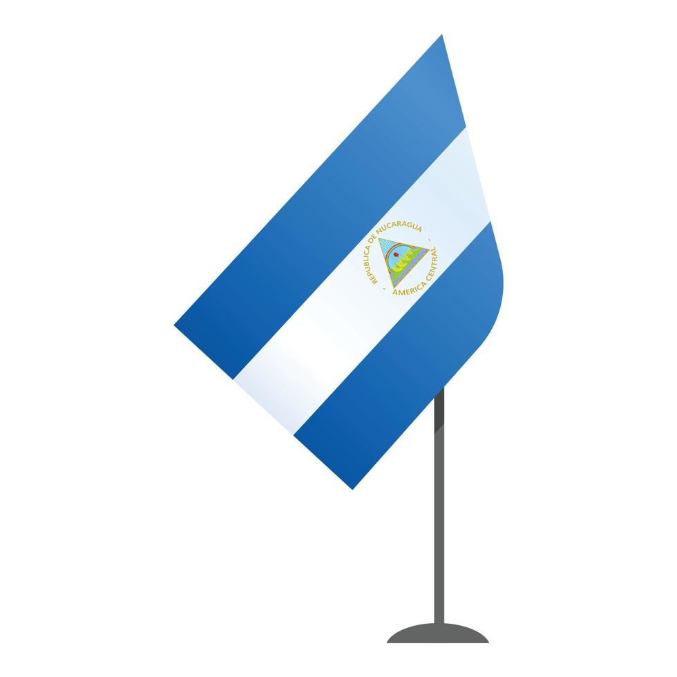 Nicaragua desktop flag icon cartoon vector. National day vector