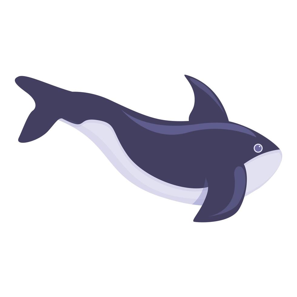 Killer whale aqua icon, cartoon style vector