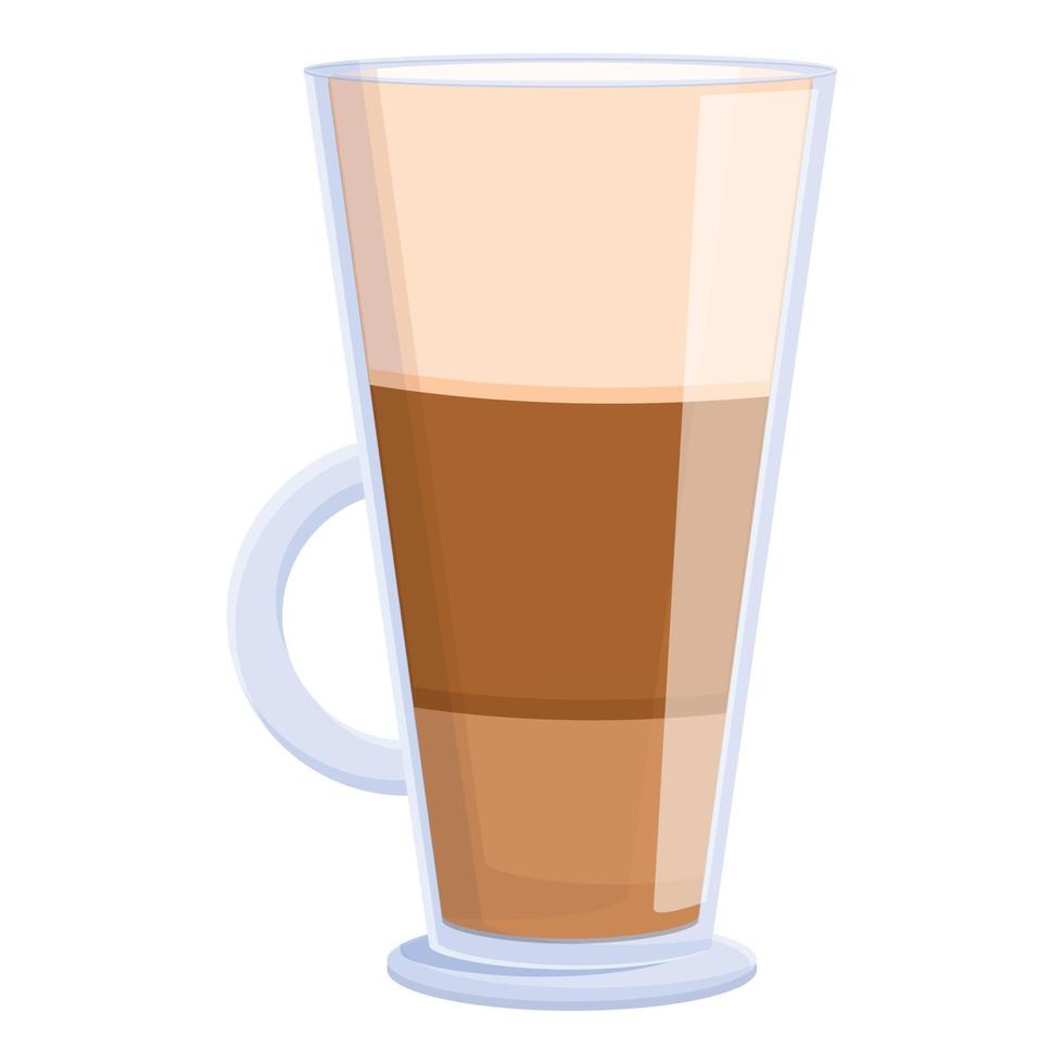 Latte breakfast icon, cartoon style vector