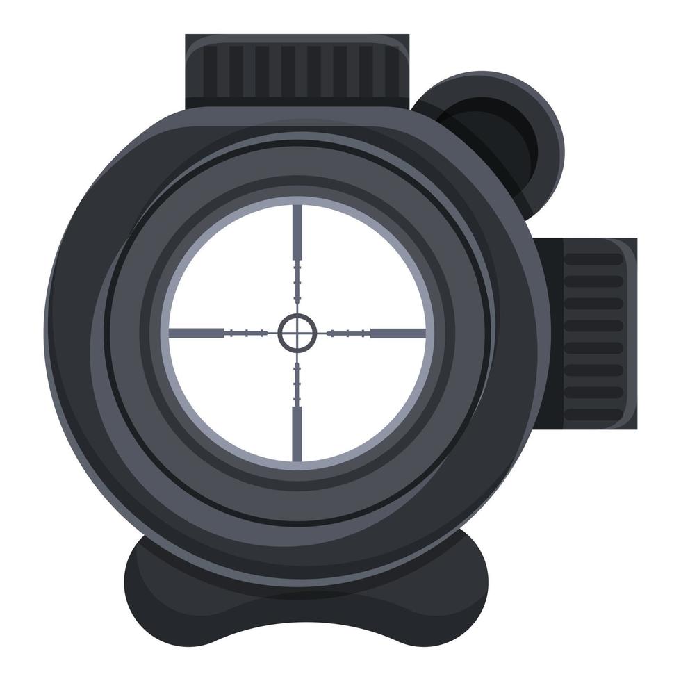 Sniper scope icon, cartoon style vector
