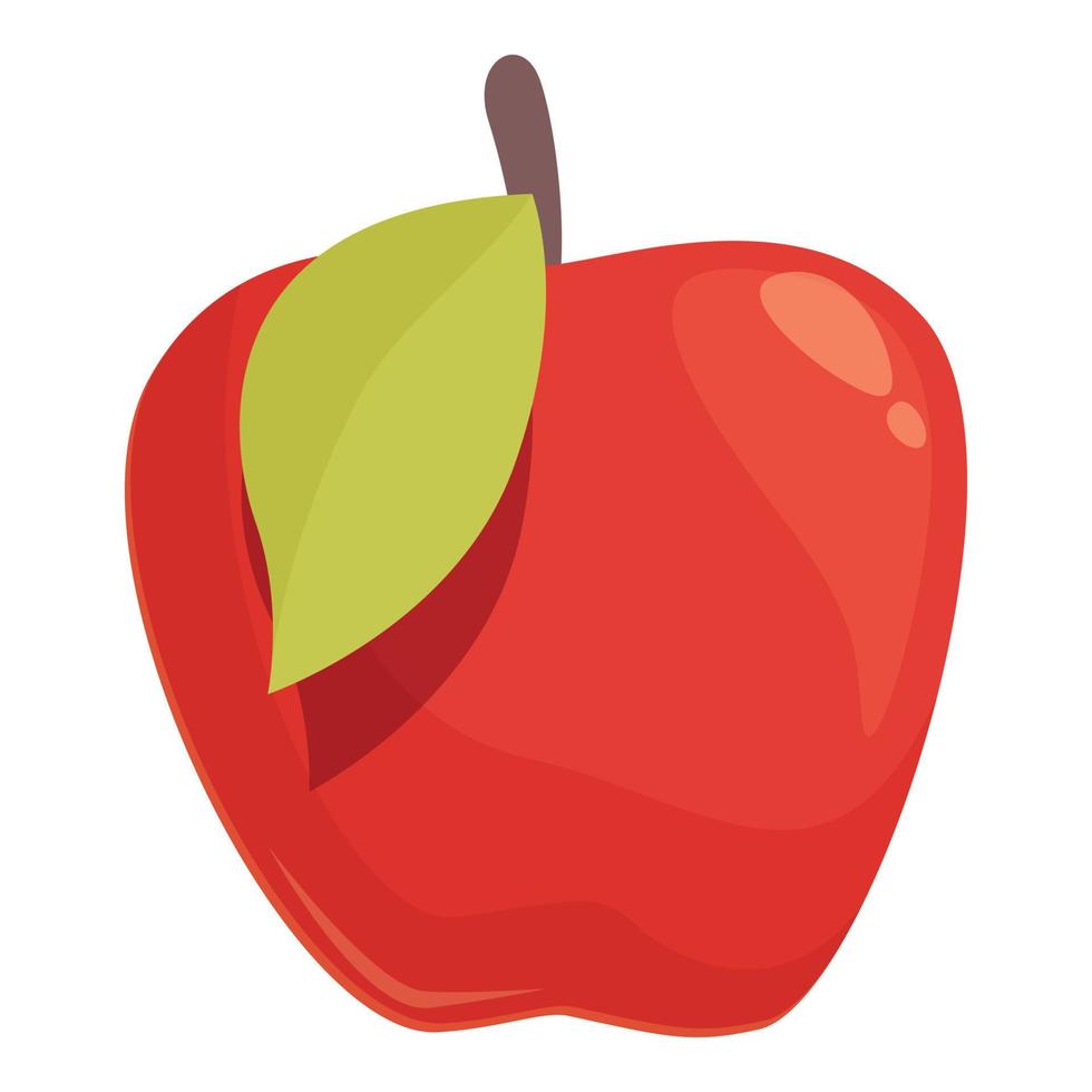 Red apple icon cartoon vector. Art leaf vector