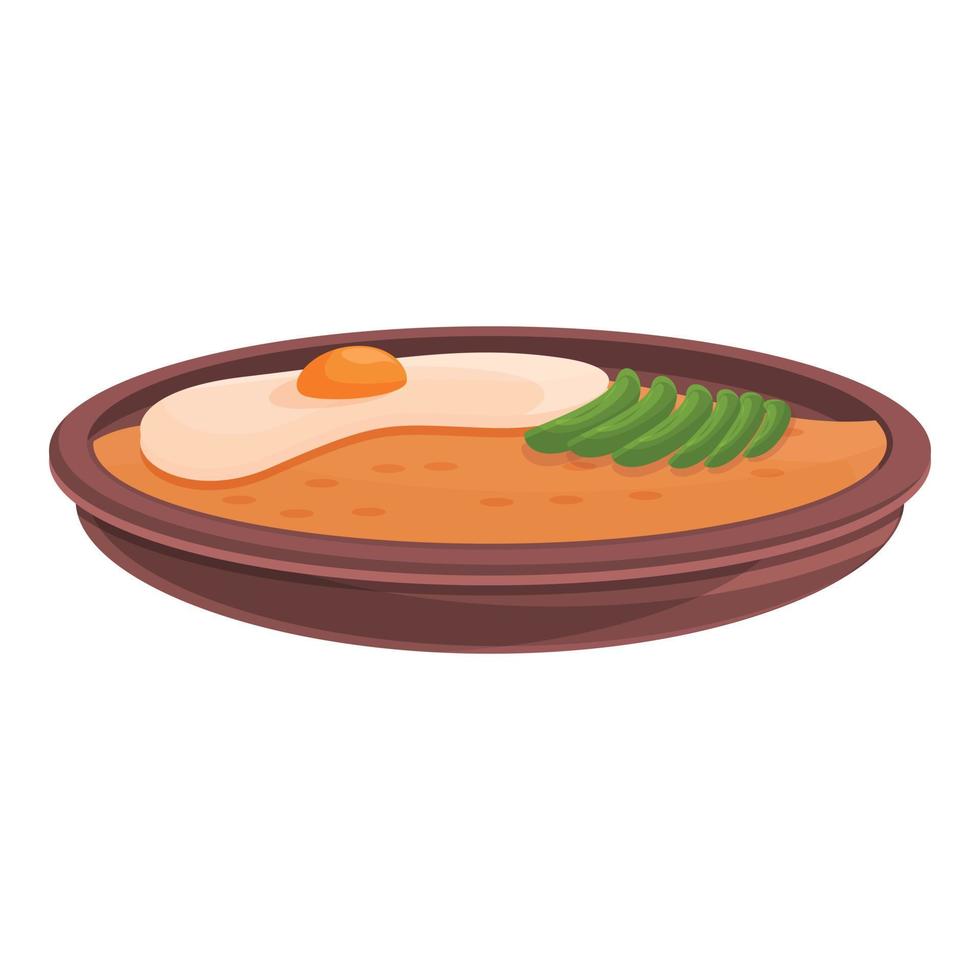 Bibimbap icon, cartoon style vector