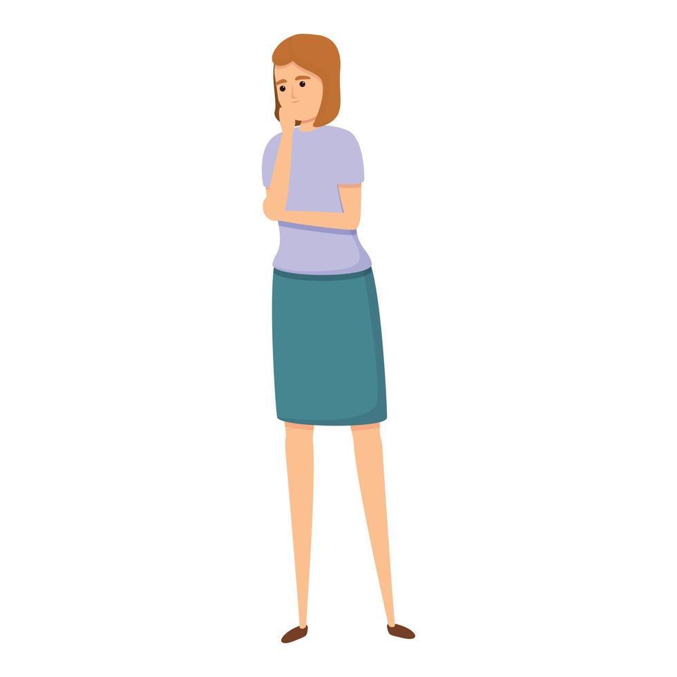 Teacher brainstorming icon, cartoon style vector