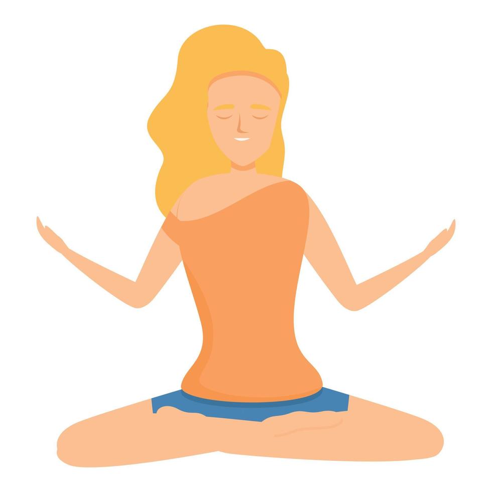 Aroma meditation icon, cartoon style vector