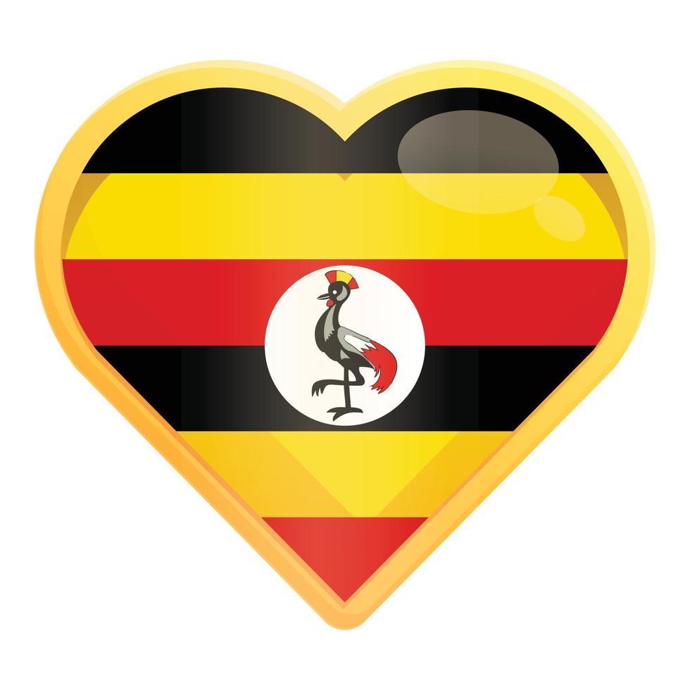 Heart uganda icon cartoon vector. Independence day vector
