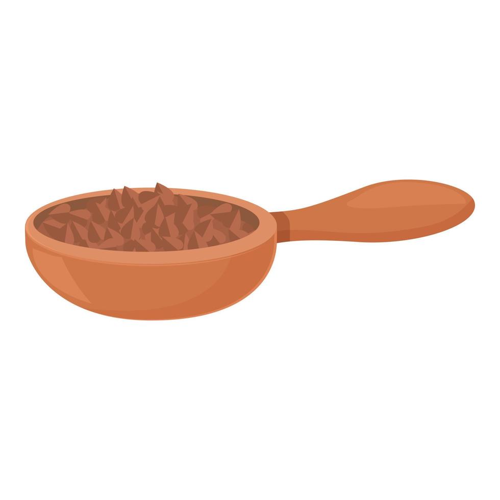 Spoon buckwheat icon cartoon vector. Raw cultivation vector