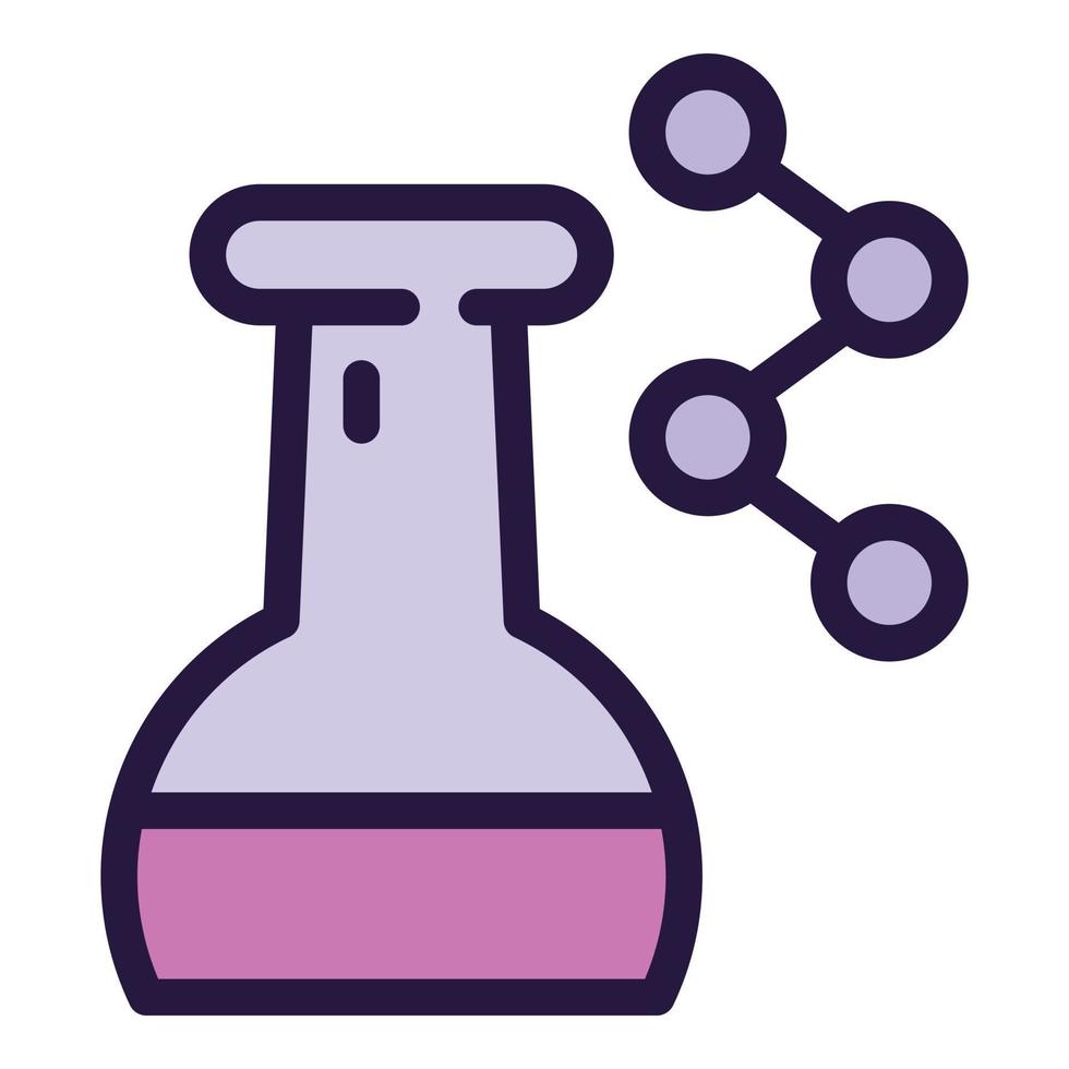 Chemical flask icon outline vector. Human biology vector