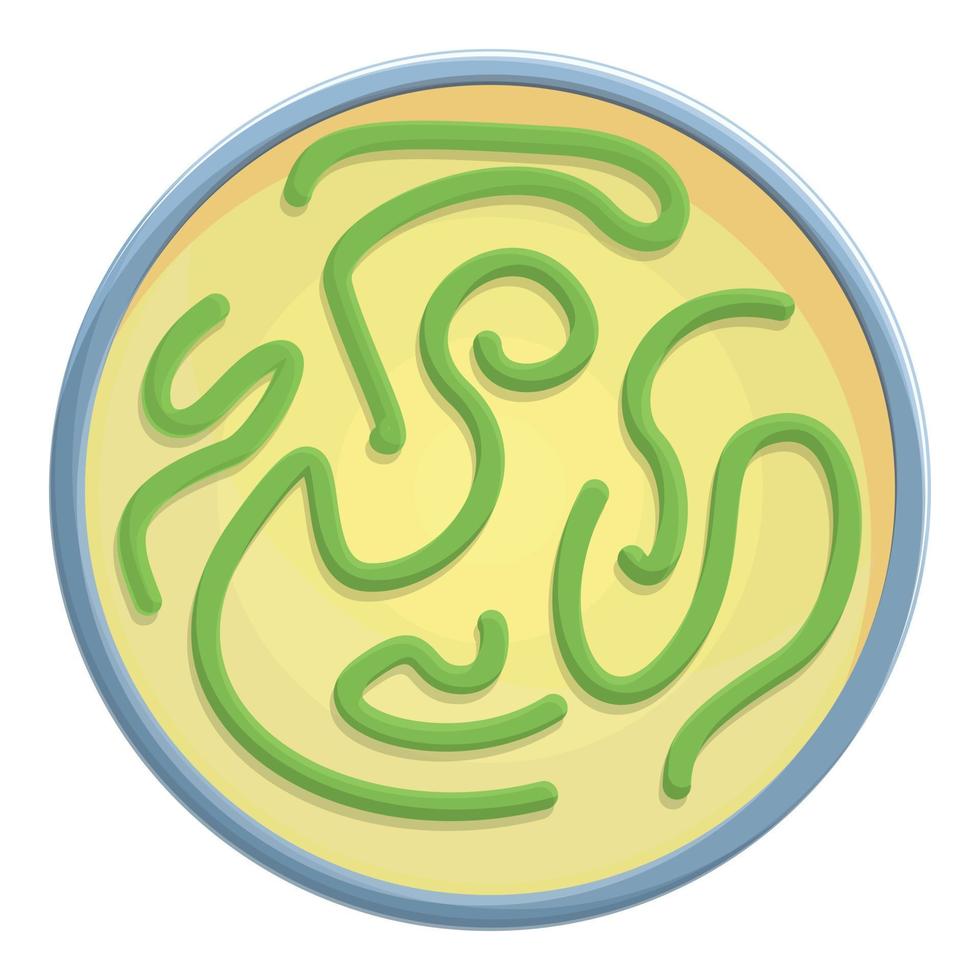 icono de seguridad de la placa de Petri, estilo de dibujos animados vector