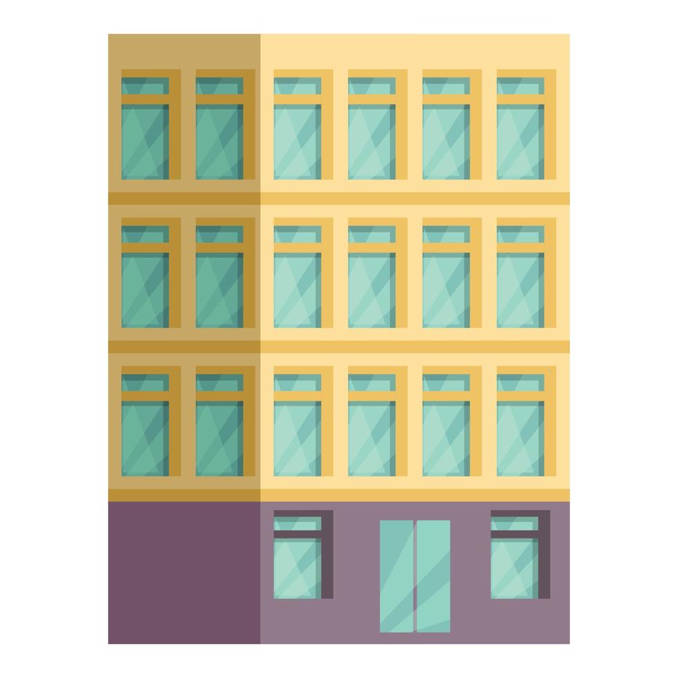 vector de dibujos animados de icono de edificio residencial. edificio de apartamentos