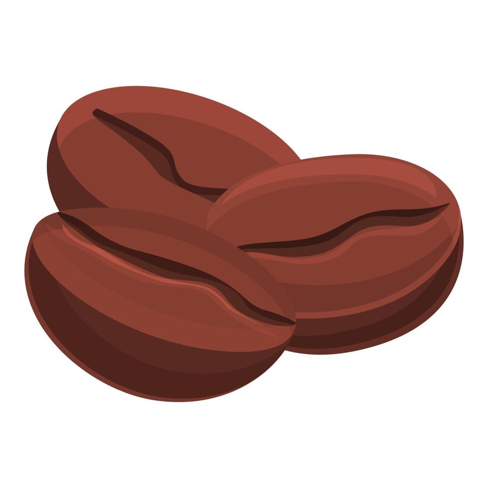icono de comida de granos de café, estilo de dibujos animados vector