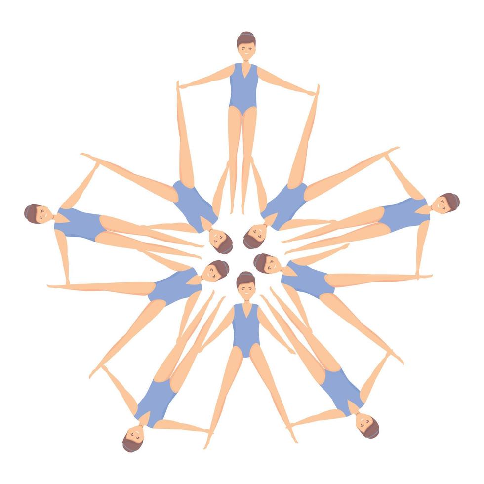 Star synchronized swimming icon cartoon vector. Synchro swim vector