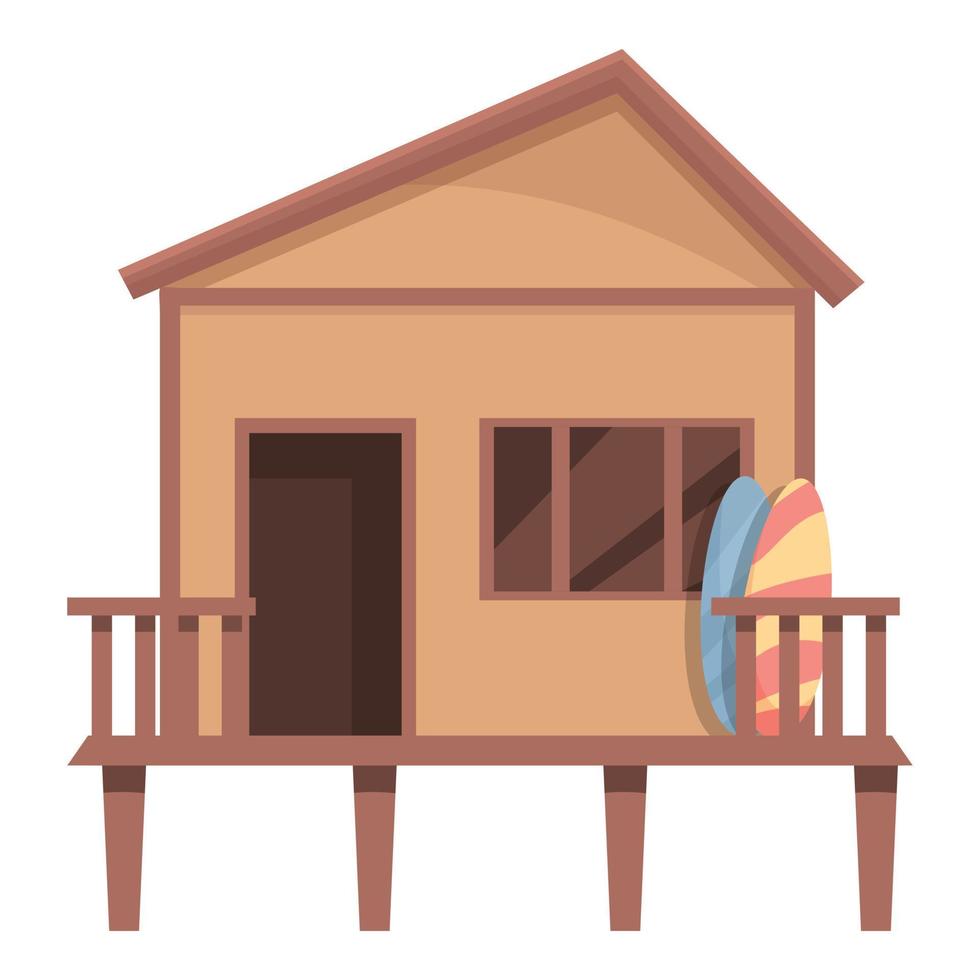 Summer bungalow icon cartoon vector. Beach house vector