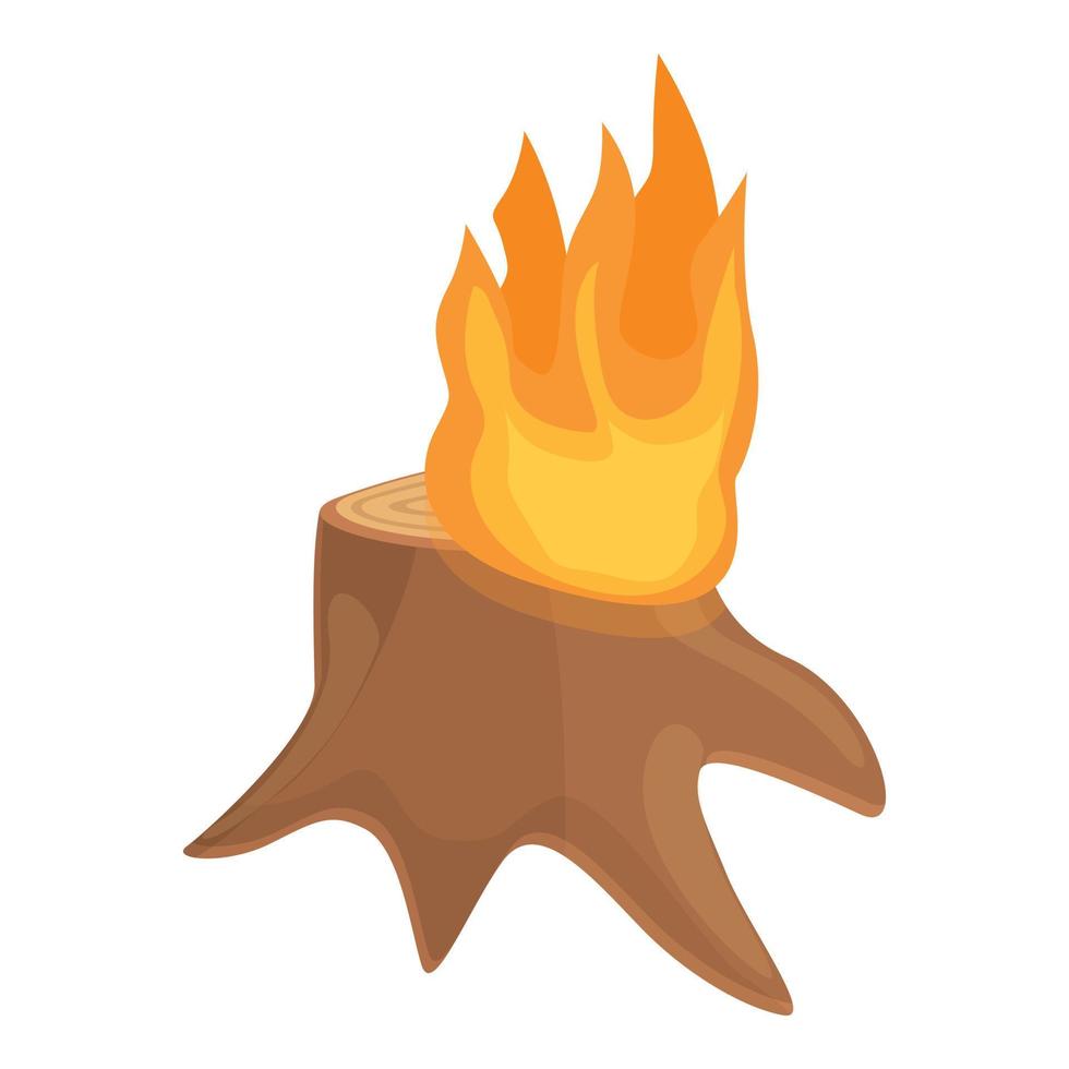 Trunk burning icon, cartoon style vector