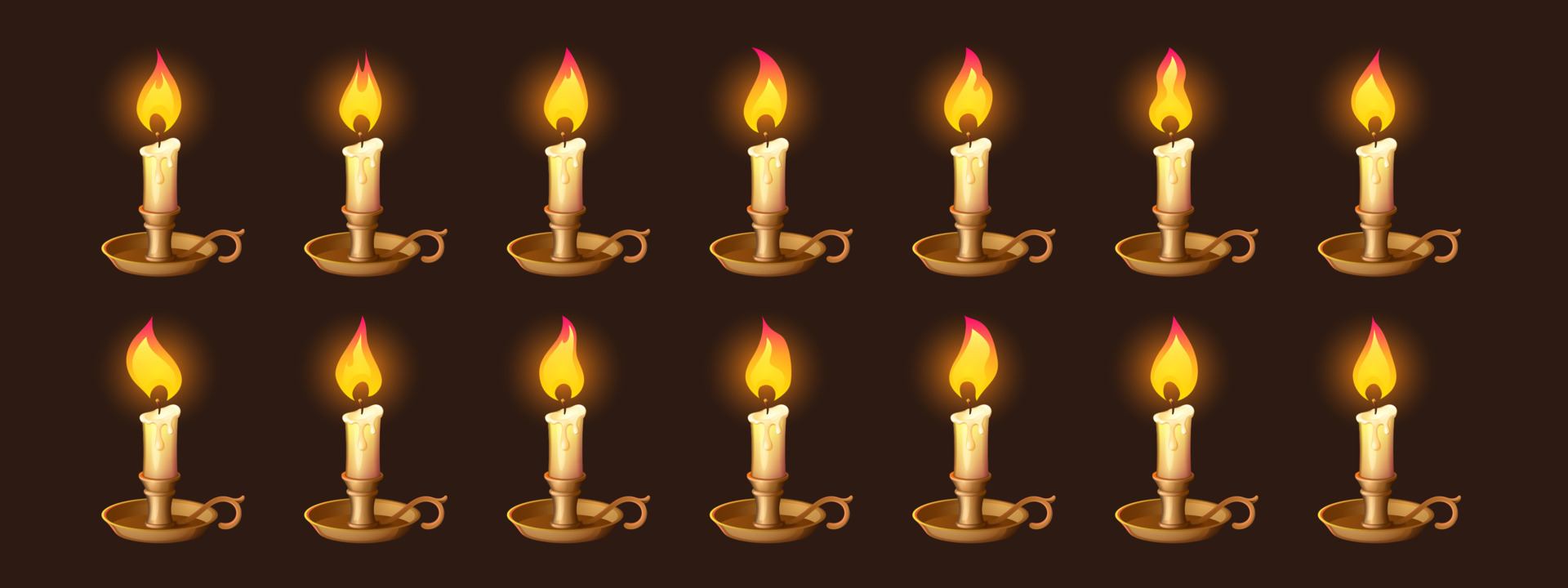 Cartoon burning candles in candlestick animation 14343225 Vector Art at