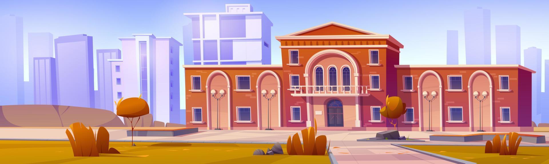 University or public library building in city vector