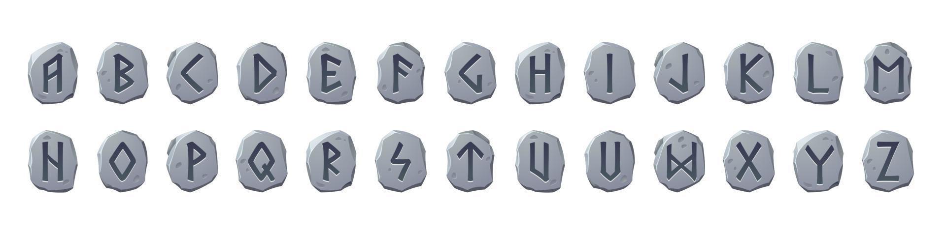 Viking runes alphabet celtic font with runic signs vector