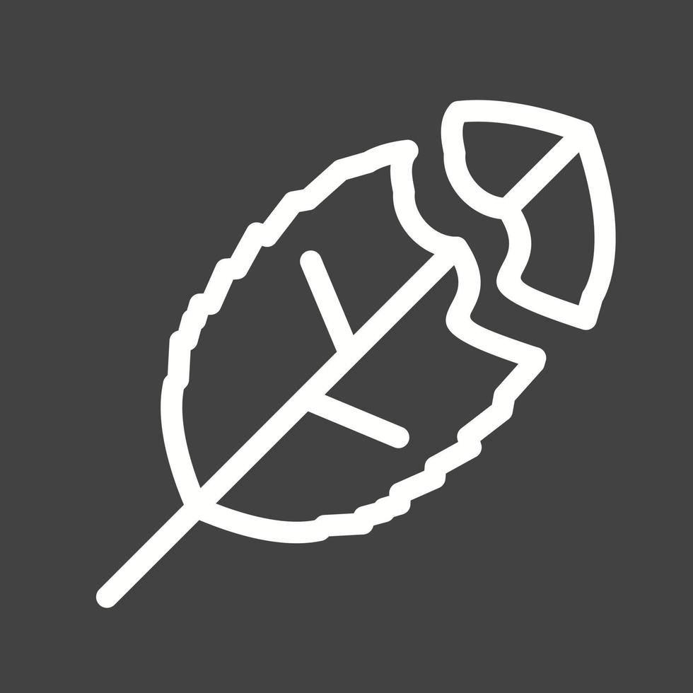 Broken Leaf Line Inverted Icon vector