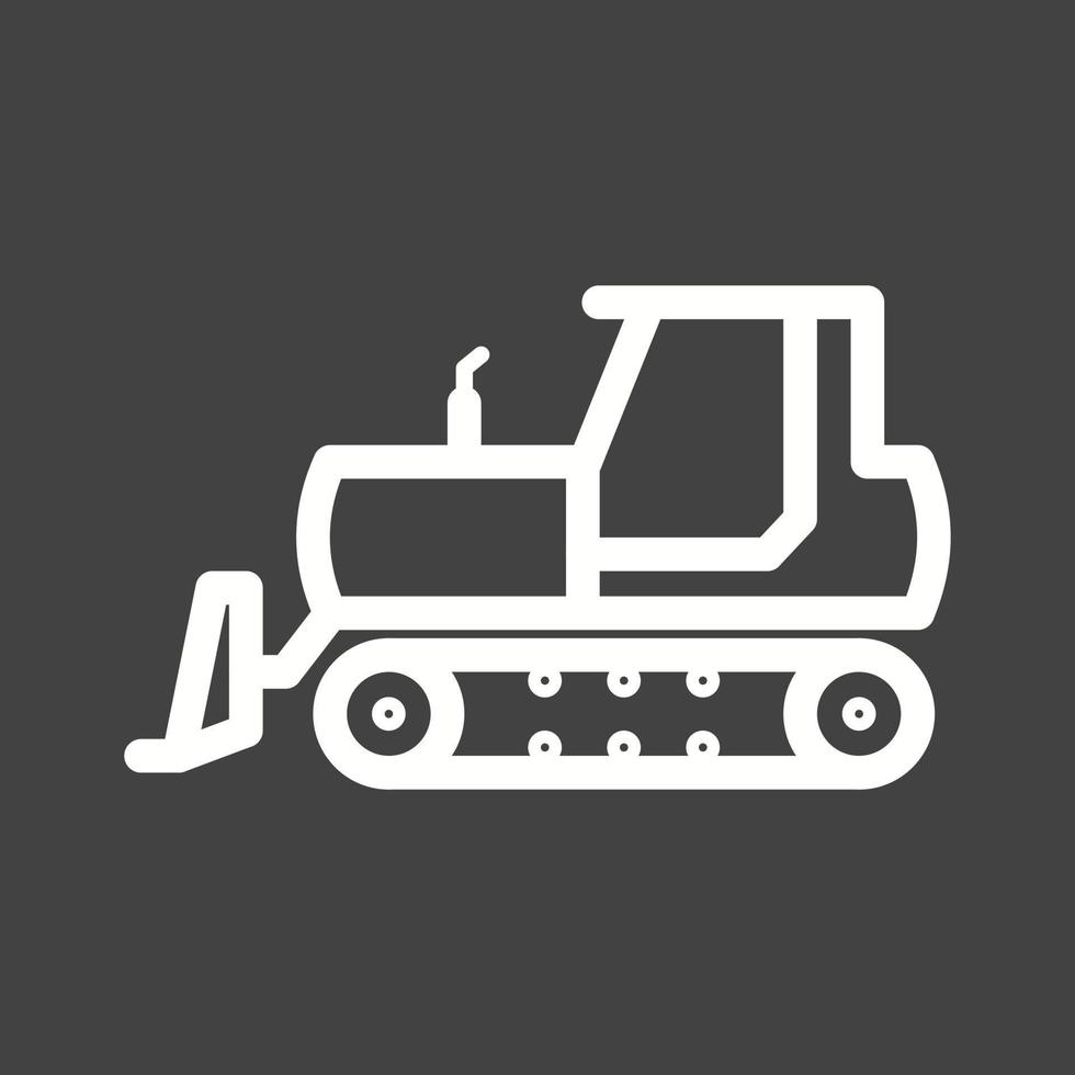 Bulldozer Line Inverted Icon vector