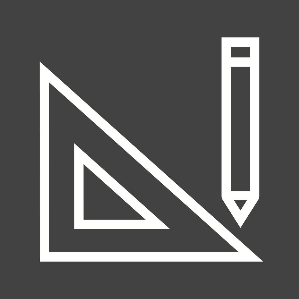 icono de línea invertida de herramientas de dibujo vector