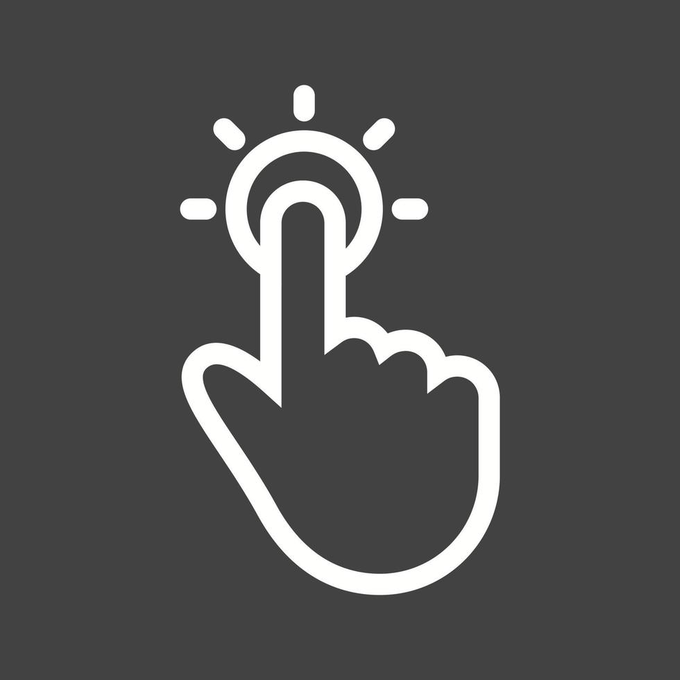 Click Line Inverted Icon vector