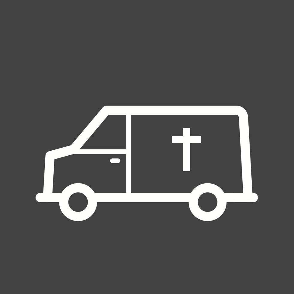 furgoneta funeraria línea i icono invertido vector