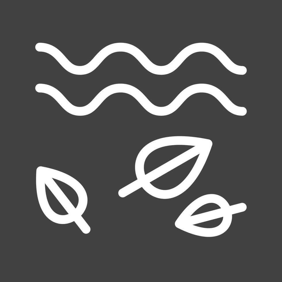 Leaves in Wind Line Inverted Icon vector