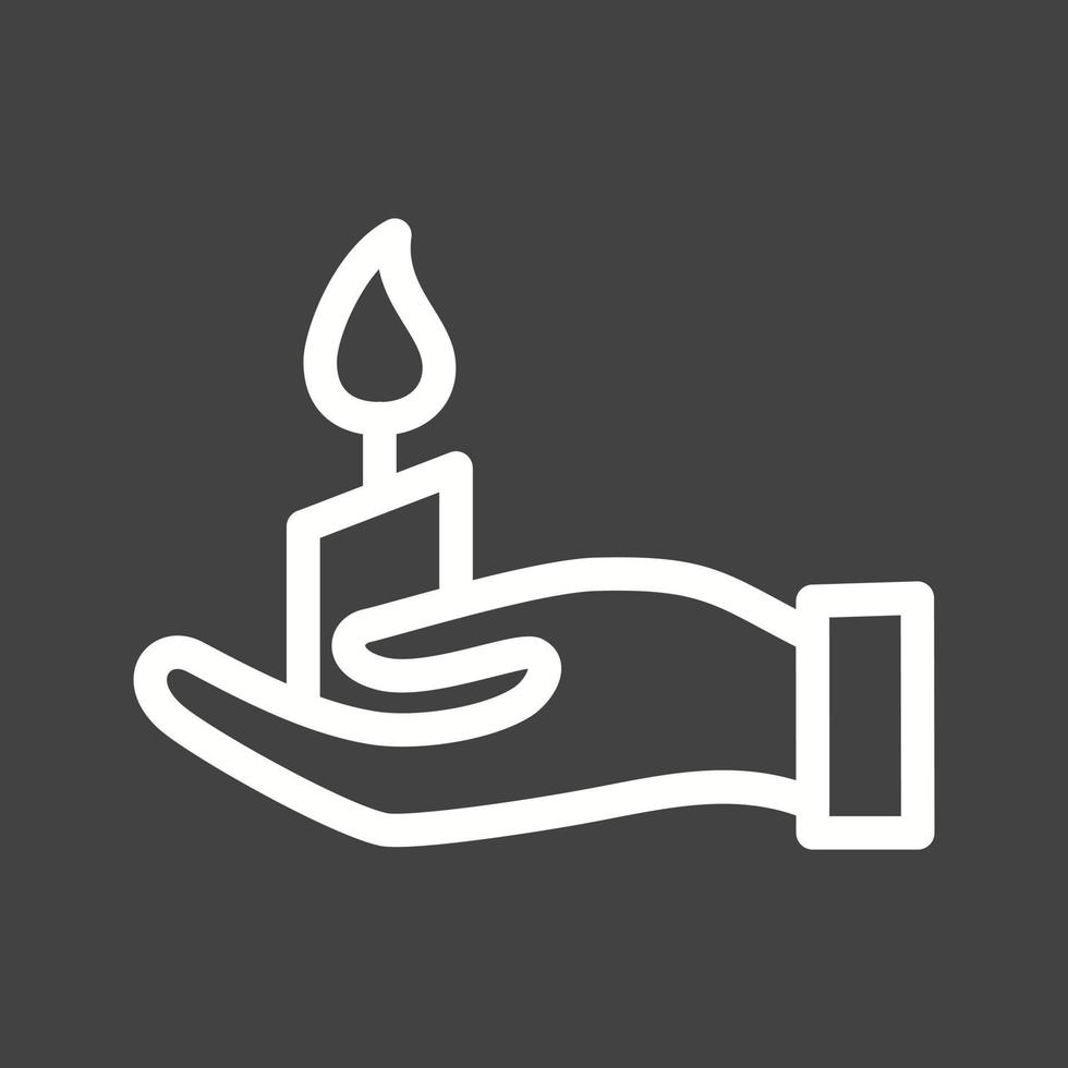 Holding Candle Line Inverted Icon vector