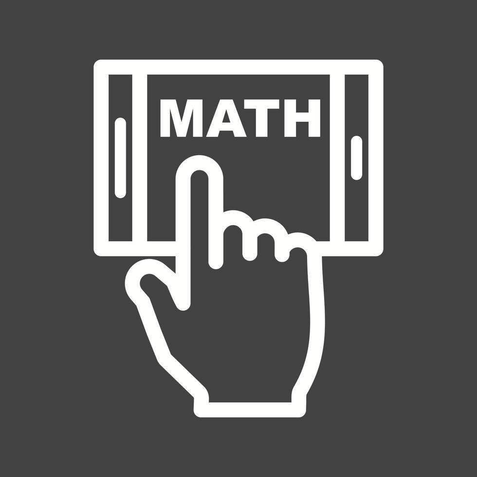 Studying Math on Mobile Line Inverted Icon vector